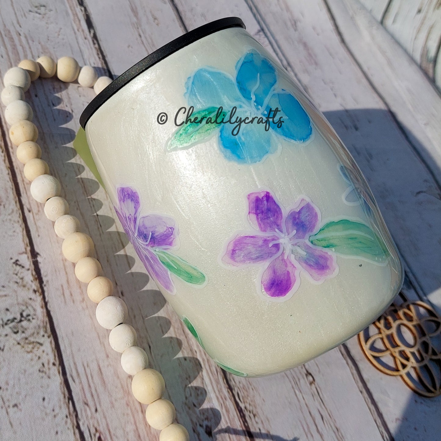 14 oz Handpainted Floral Mug