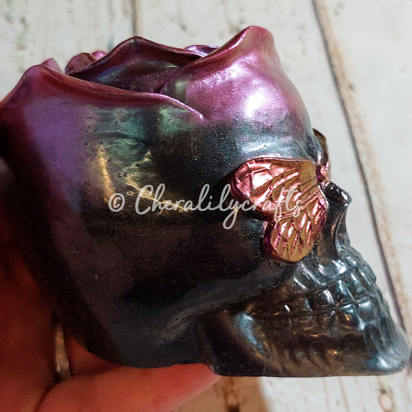 Floral Skull Pen Holder/Organizer