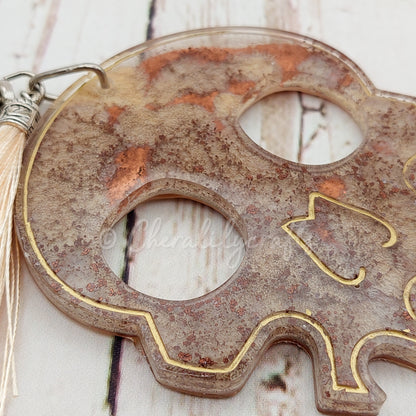 Rust Skull Keychain