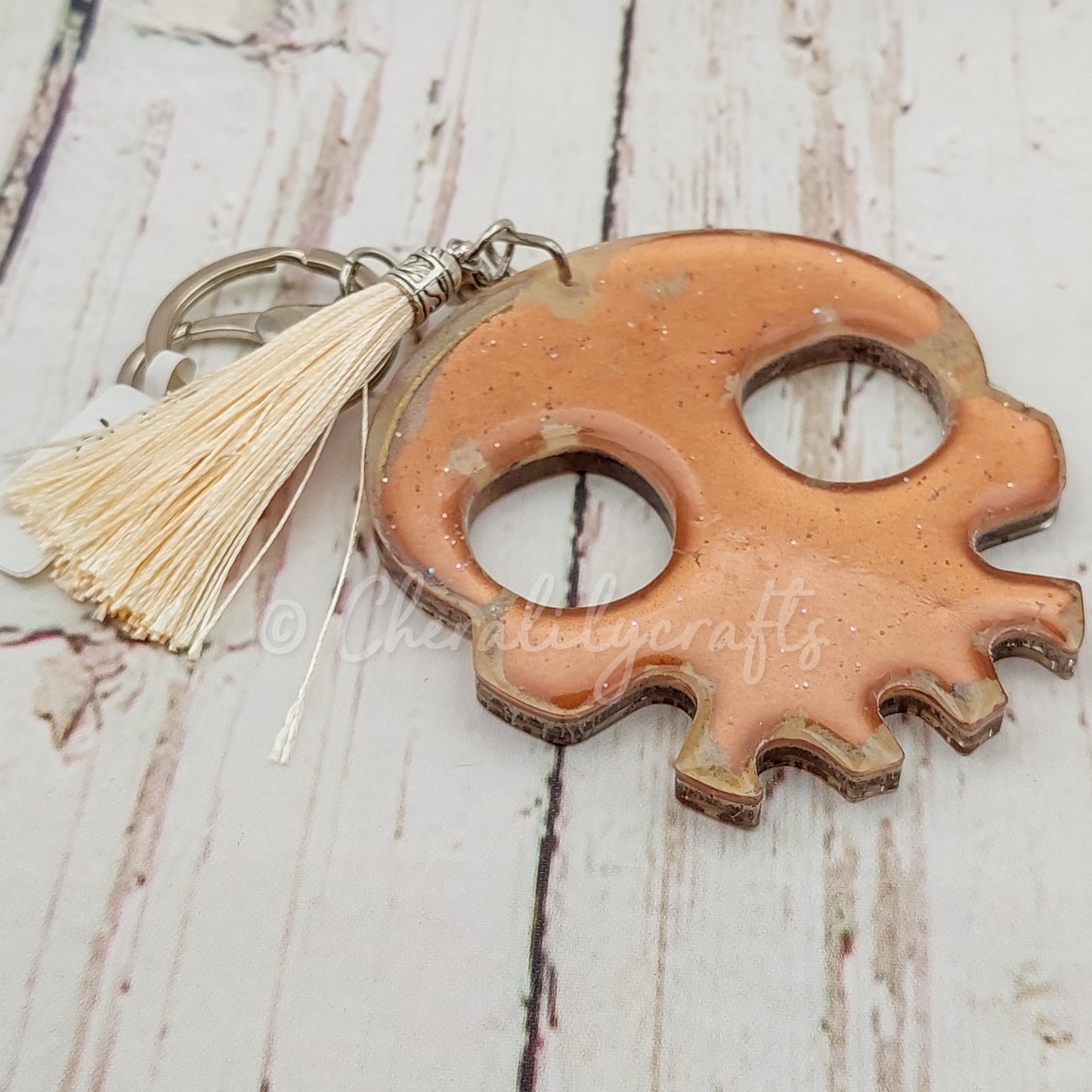 Rust Skull Keychain