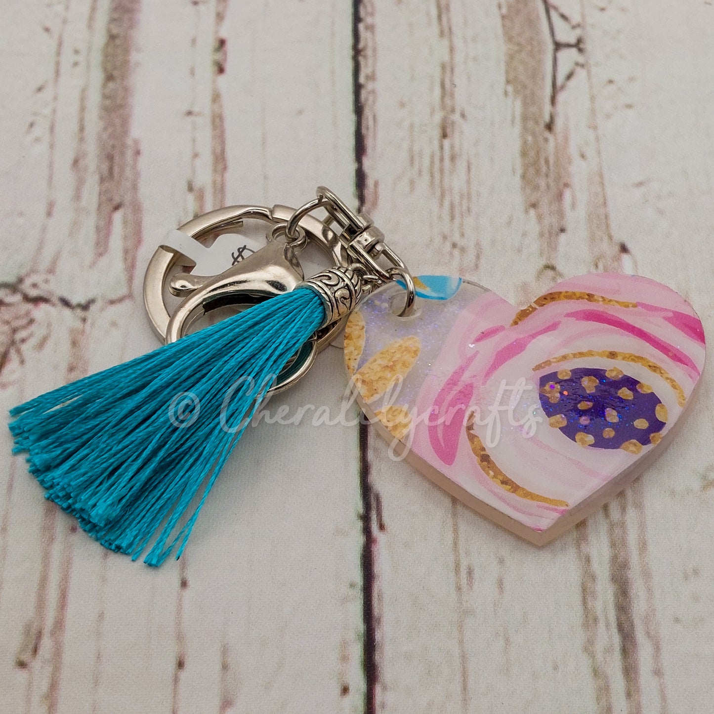 Floral Heart Keychain
