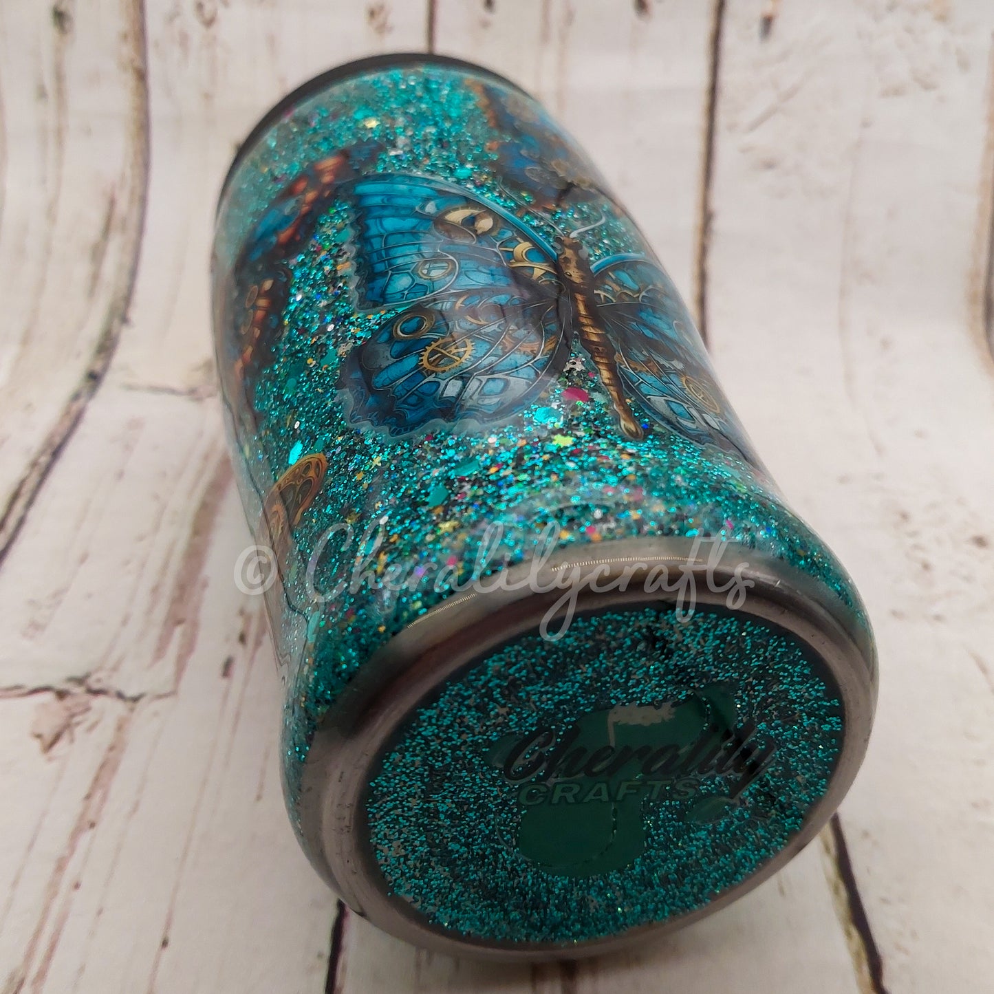 12 oz Steampunk Butterfly 3 in 1 Can Cooler