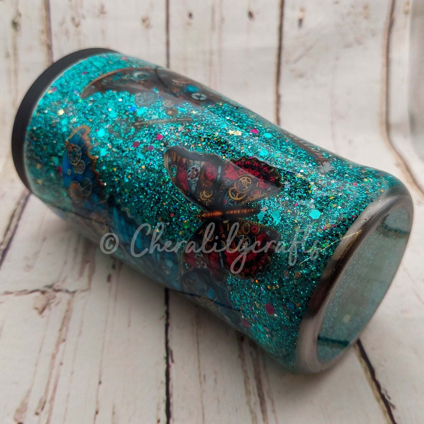 12 oz Steampunk Butterfly 3 in 1 Can Cooler