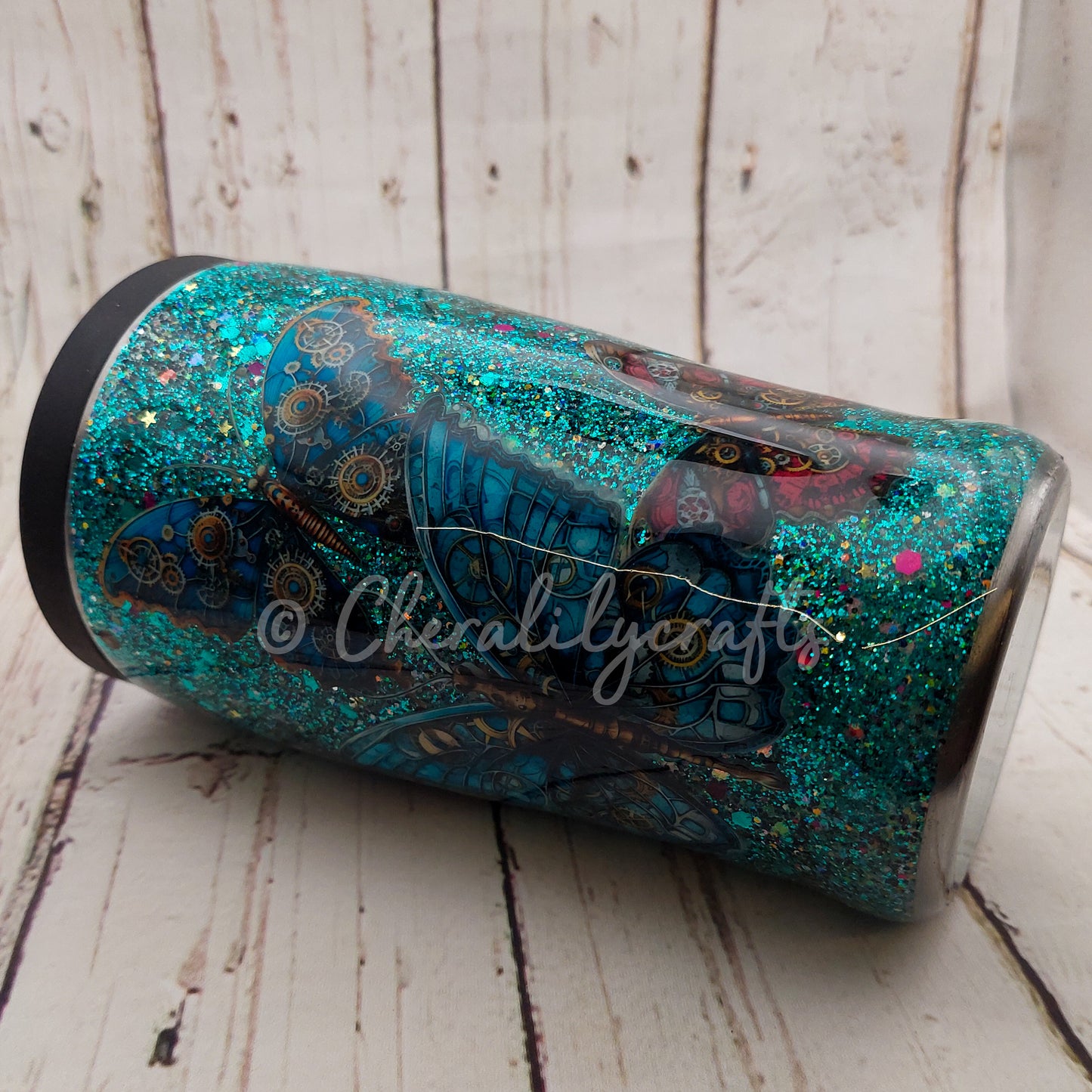 12 oz Steampunk Butterfly 3 in 1 Can Cooler