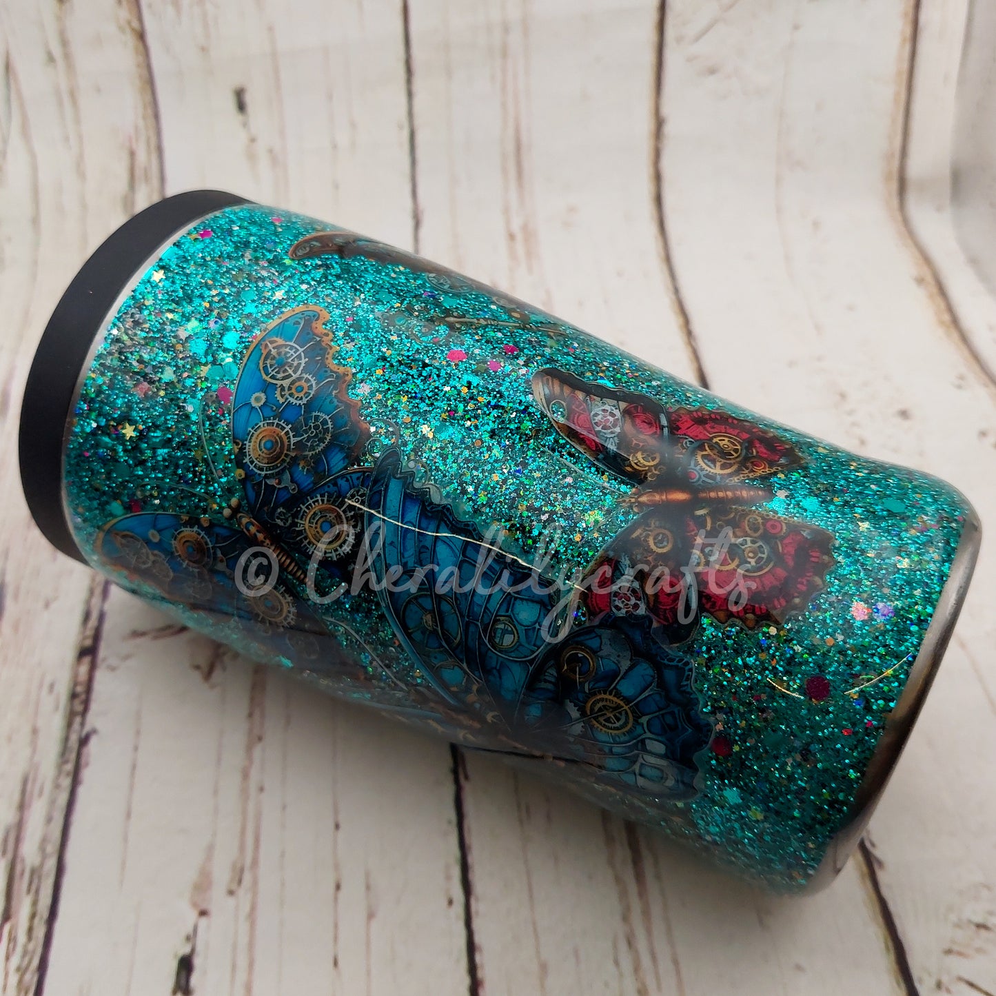 12 oz Steampunk Butterfly 3 in 1 Can Cooler