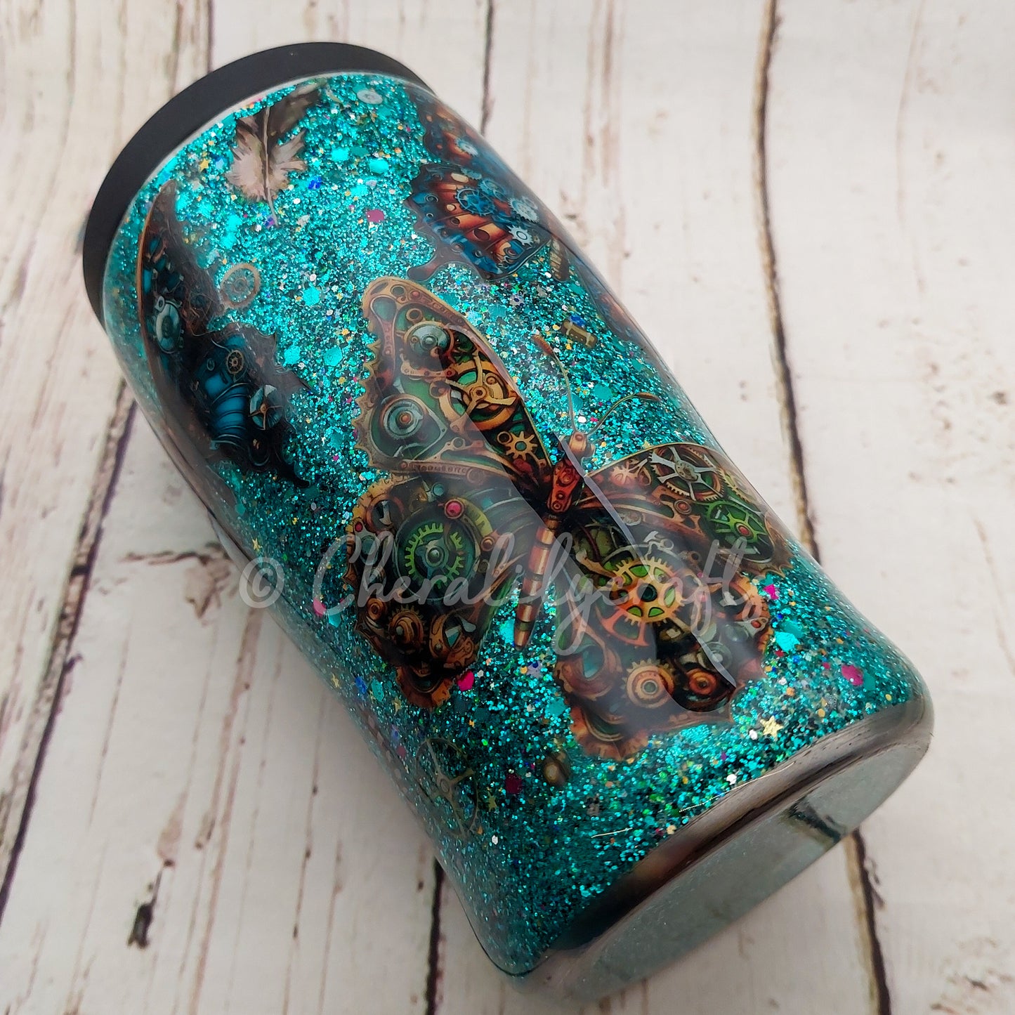 12 oz Steampunk Butterfly 3 in 1 Can Cooler