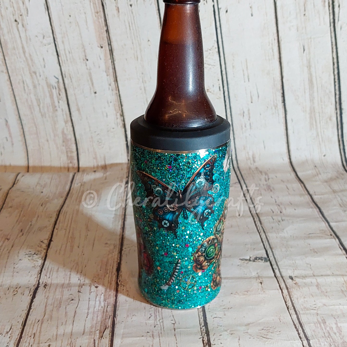 12 oz Steampunk Butterfly 3 in 1 Can Cooler