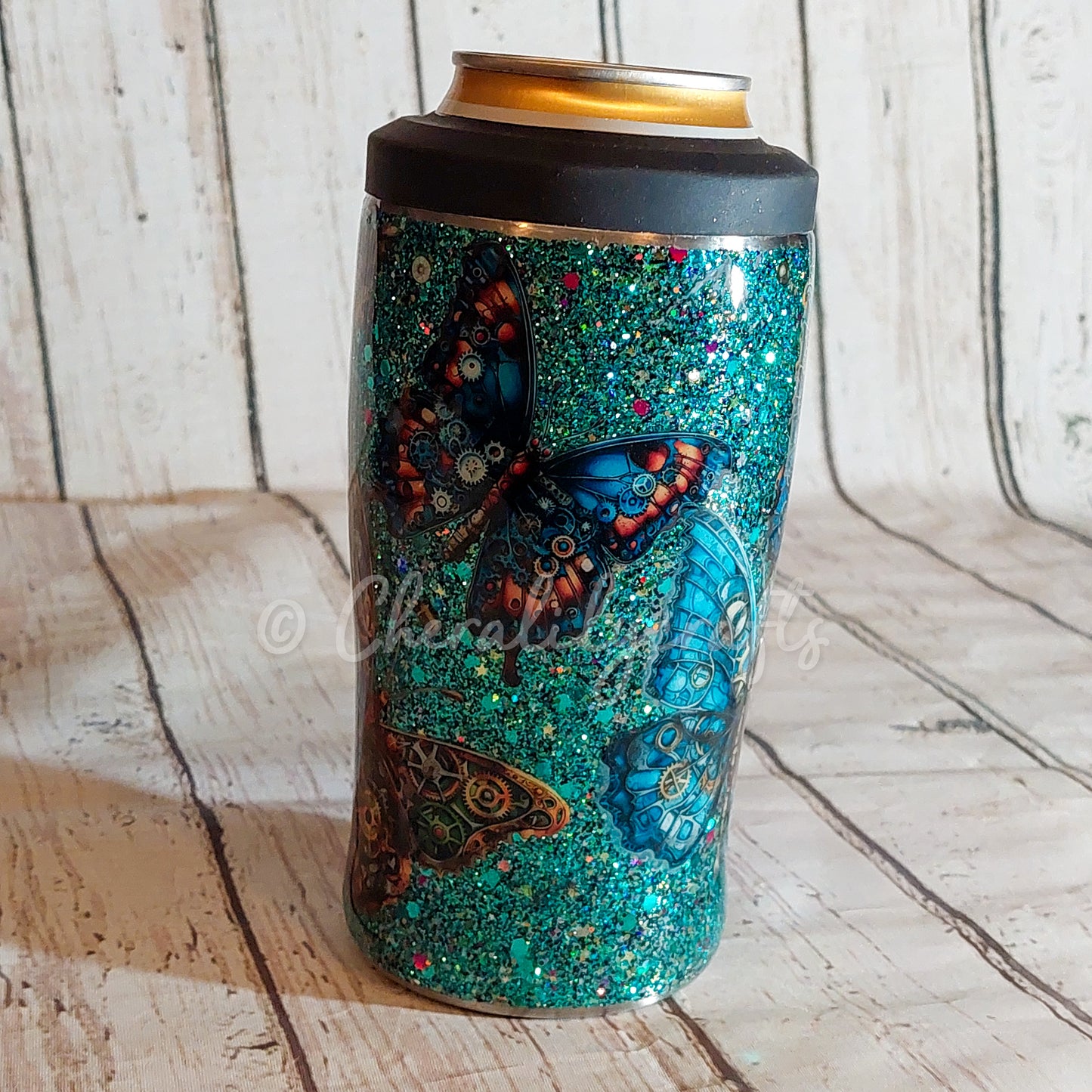 12 oz Steampunk Butterfly 3 in 1 Can Cooler