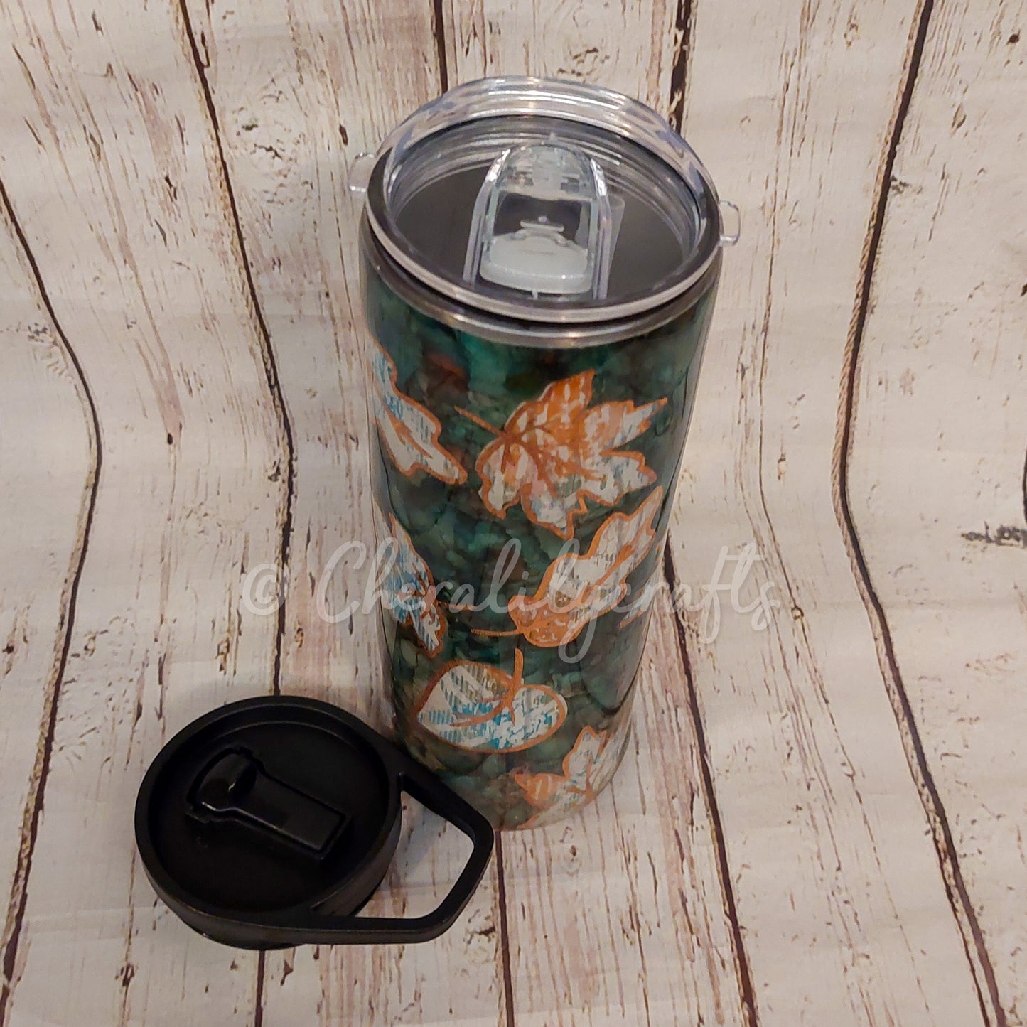 25 oz Duo Plaid Leaf Tumbler