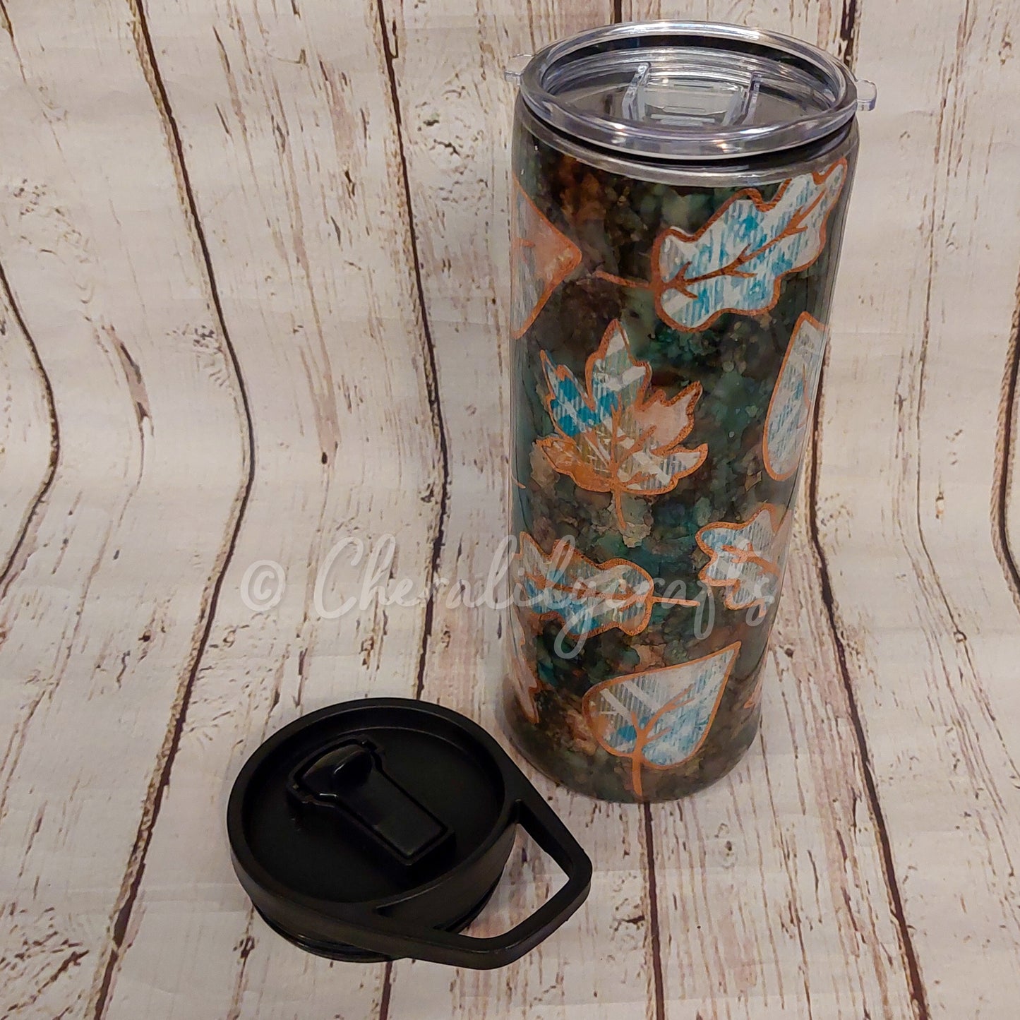 25 oz Duo Plaid Leaf Tumbler