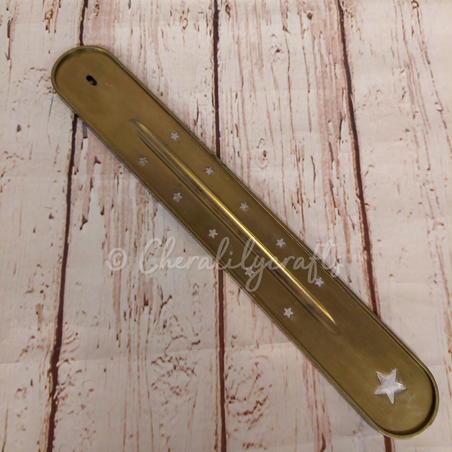 Long Silver/Gold Star Incense Holder