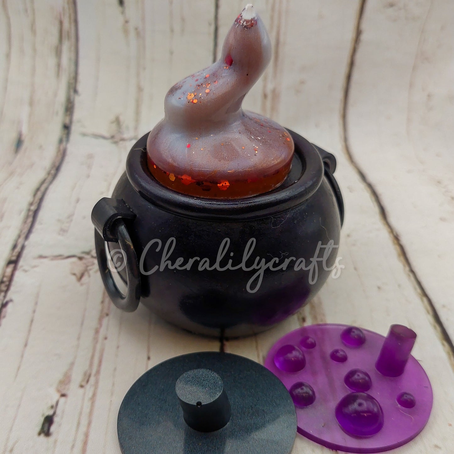 Black Cauldron w/ 3 removable tops