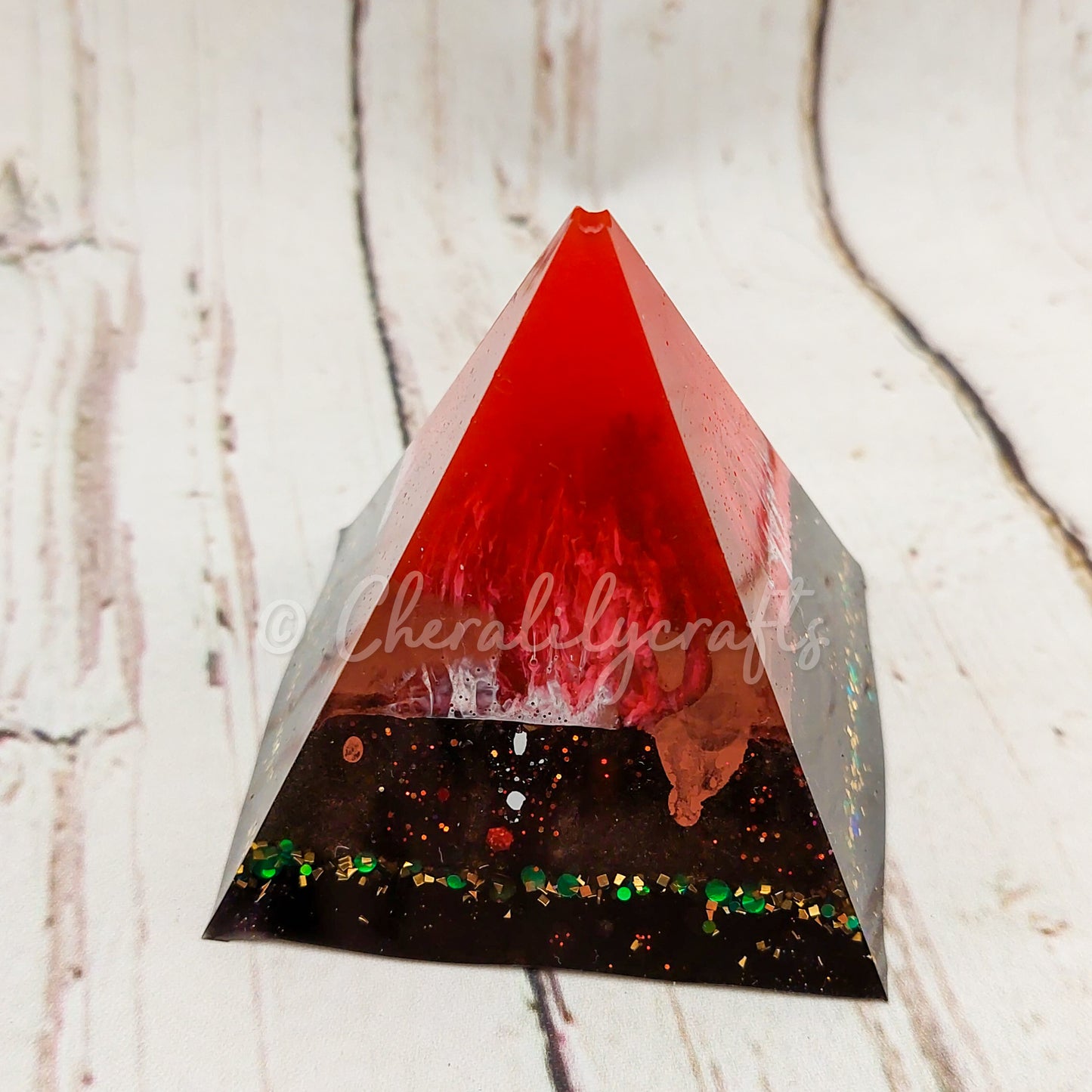 Black/Red/ Glitter Pyramid