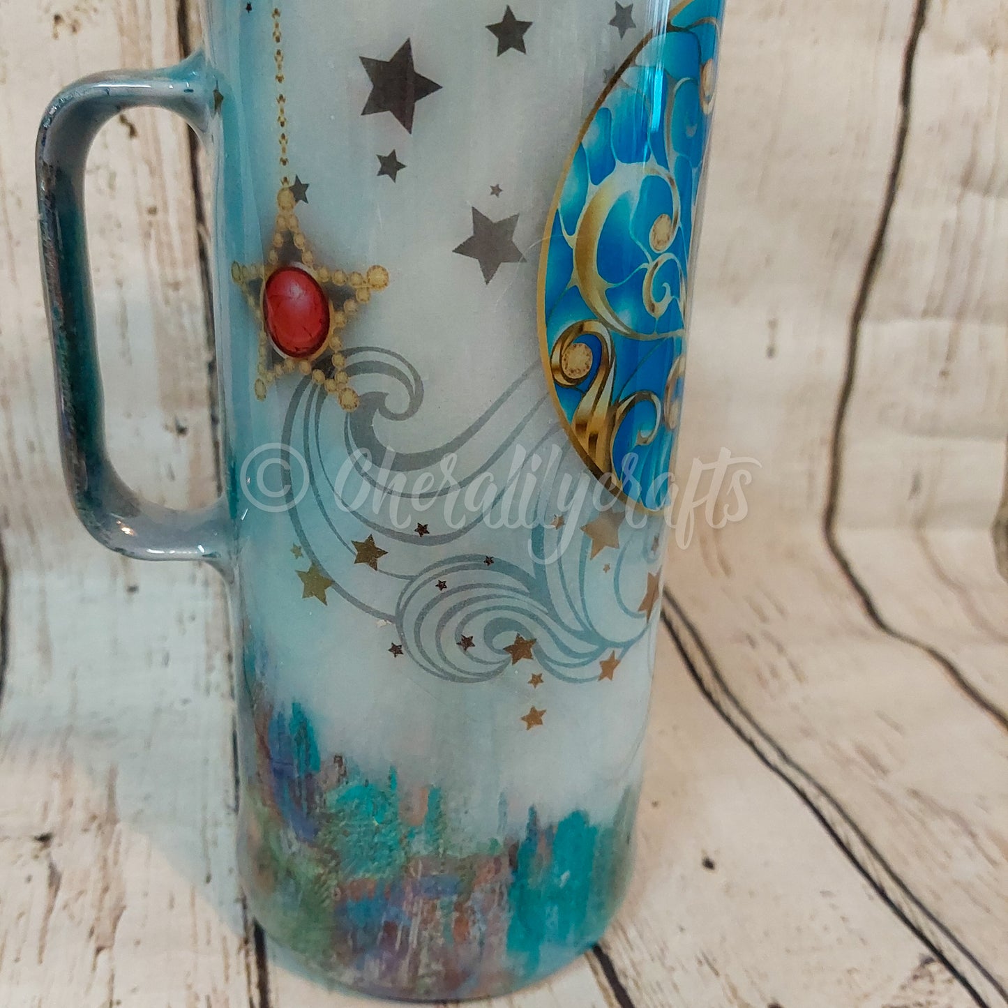 30 oz Peacock Feather Camper Mug