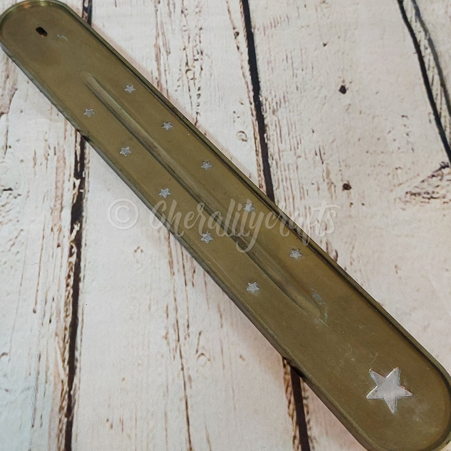 Long Silver/Gold Star Incense Holder