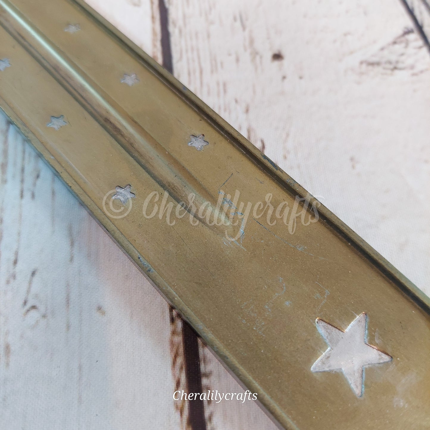 Long Silver/Gold Star Incense Holder