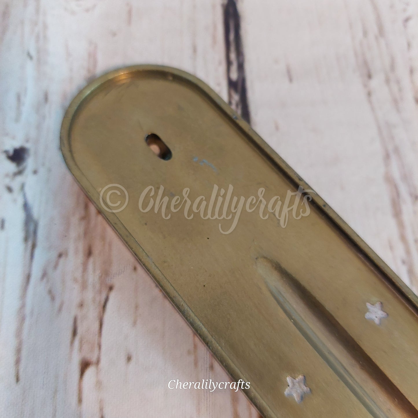 Long Silver/Gold Star Incense Holder
