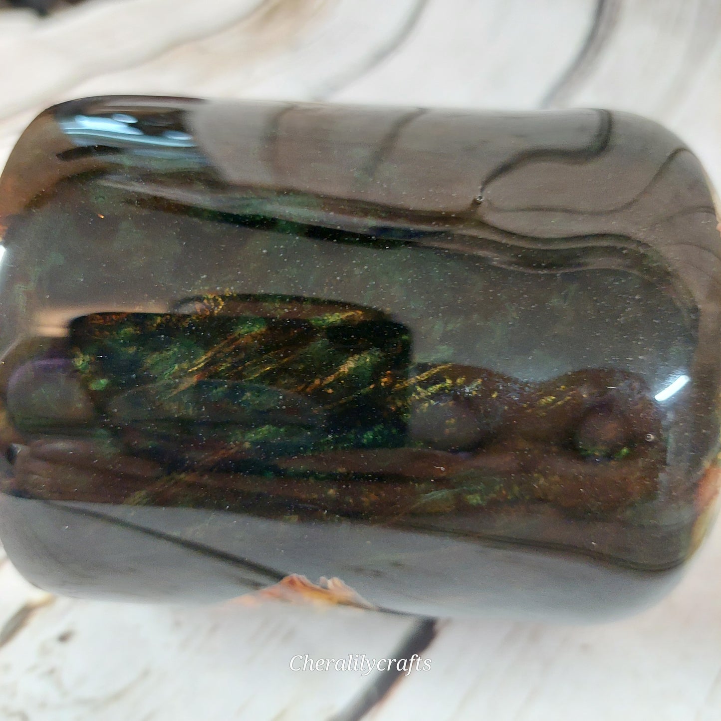 Camo Carabiner Mug W/ fish outdoor scene decal