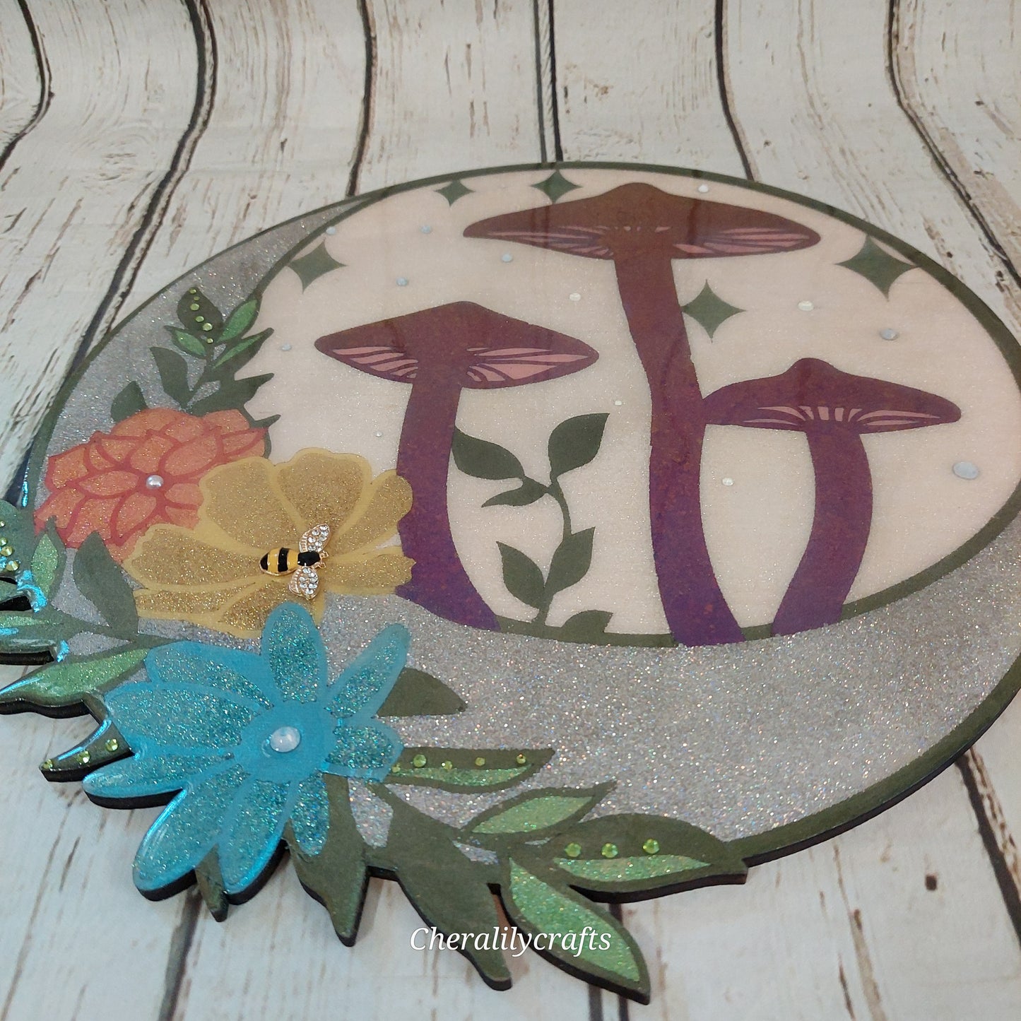Mushroom Floral Moon Wall Decor