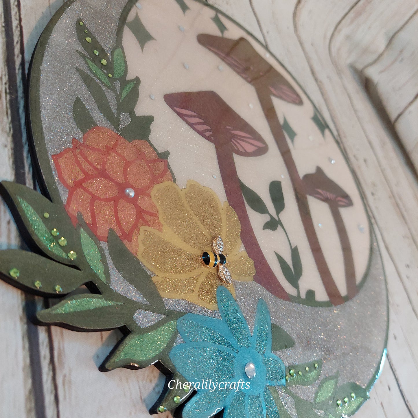 Mushroom Floral Moon Wall Decor