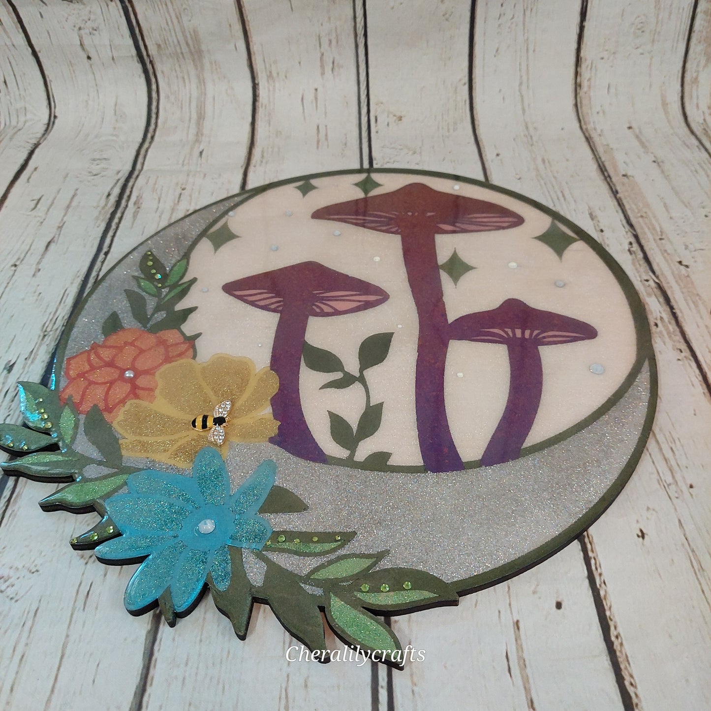 Mushroom Floral Moon Wall Decor