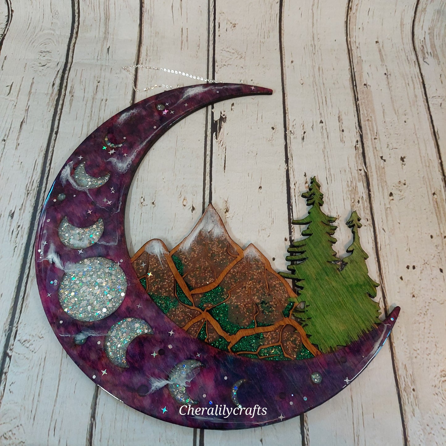Moon and Mountains Suncatcher