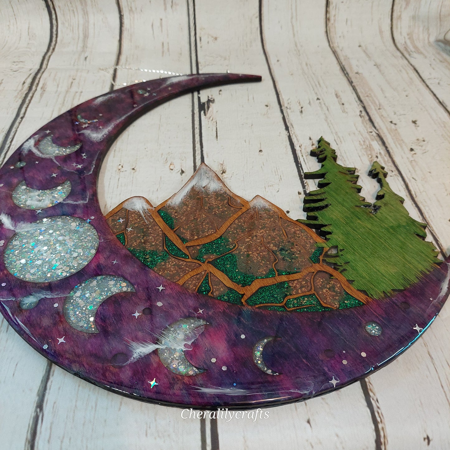 Moon and Mountains Suncatcher