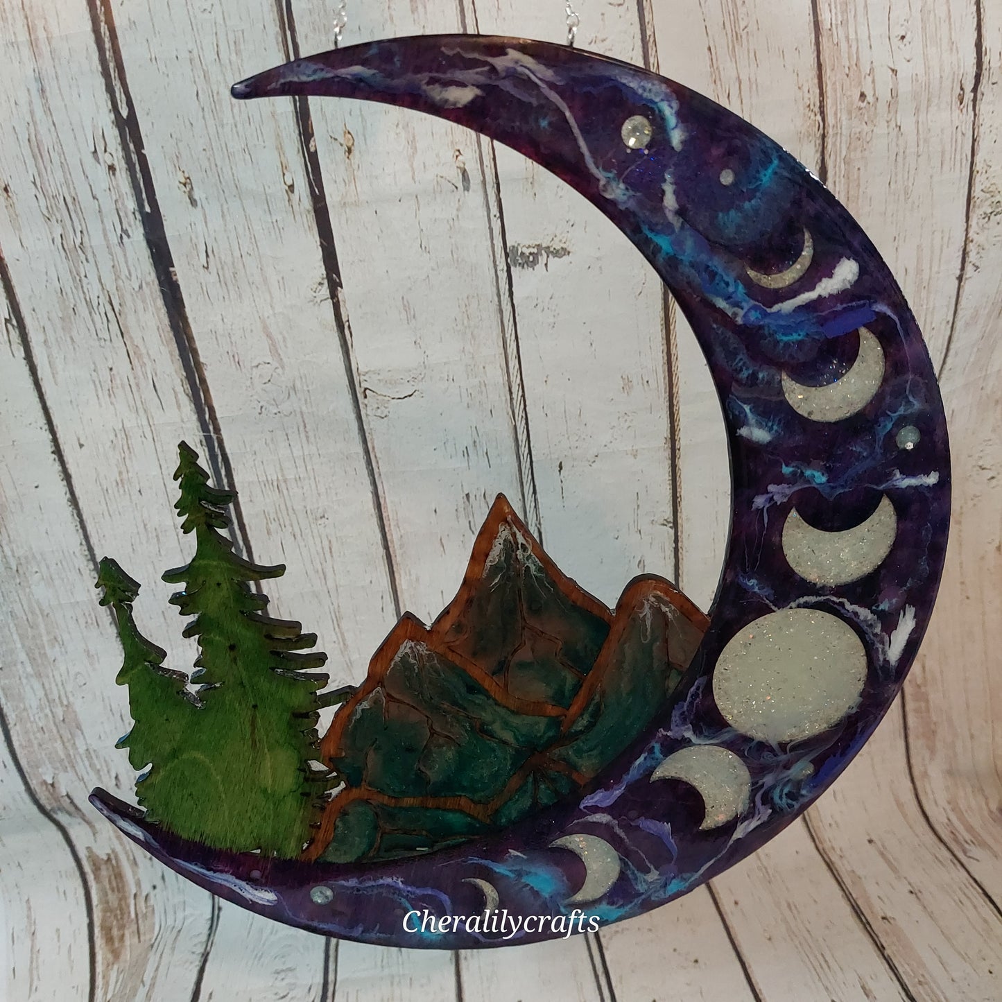 Moon and Mountains Suncatcher
