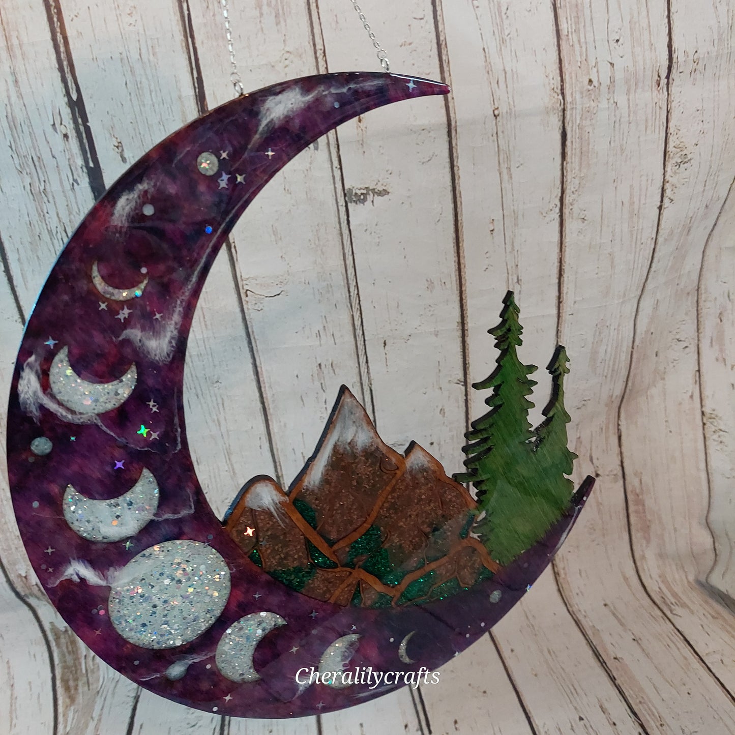 Moon and Mountains Suncatcher