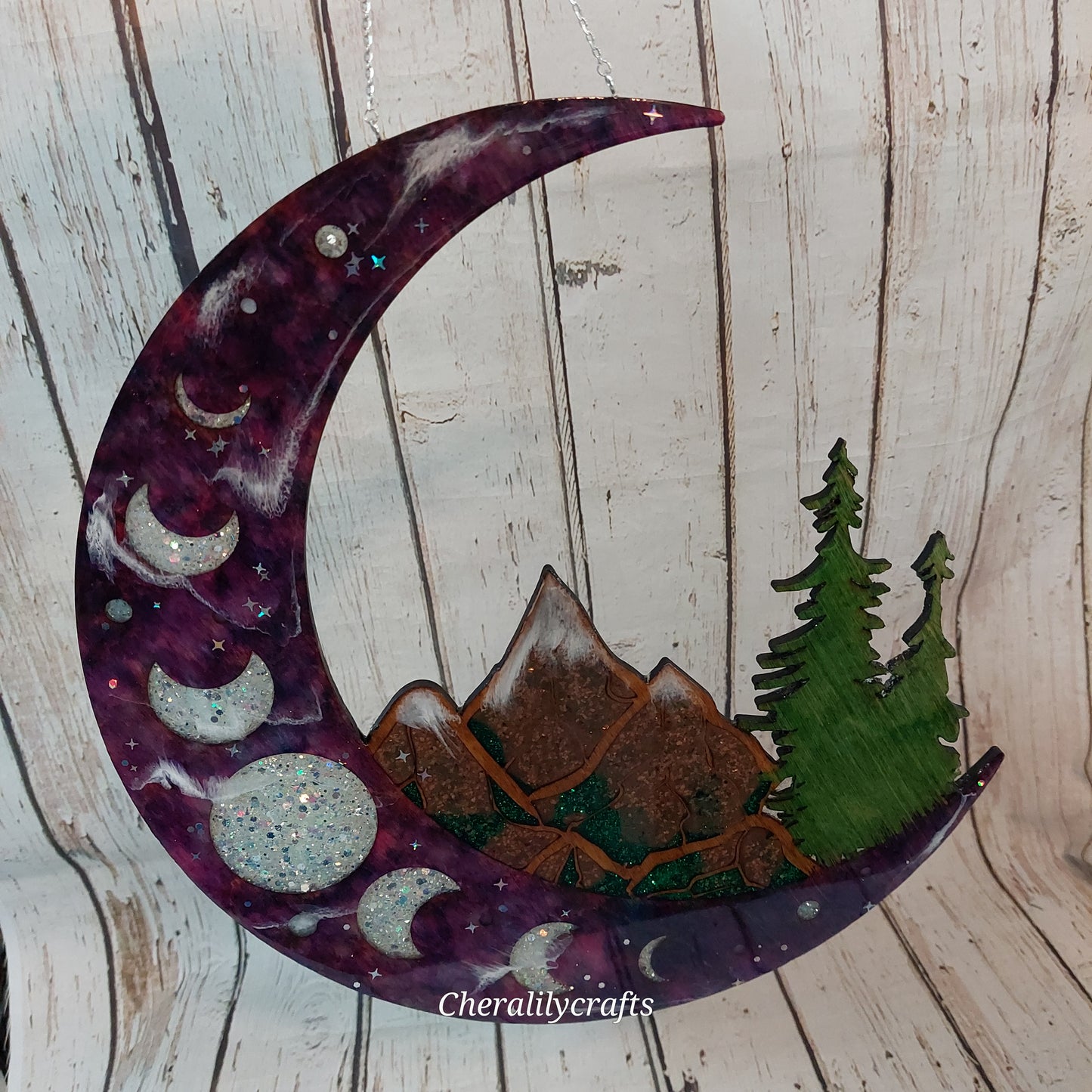 Moon and Mountains Suncatcher