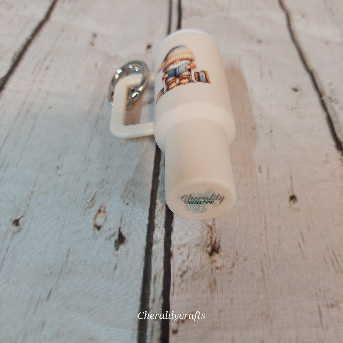 Cream Tumbler Keychain