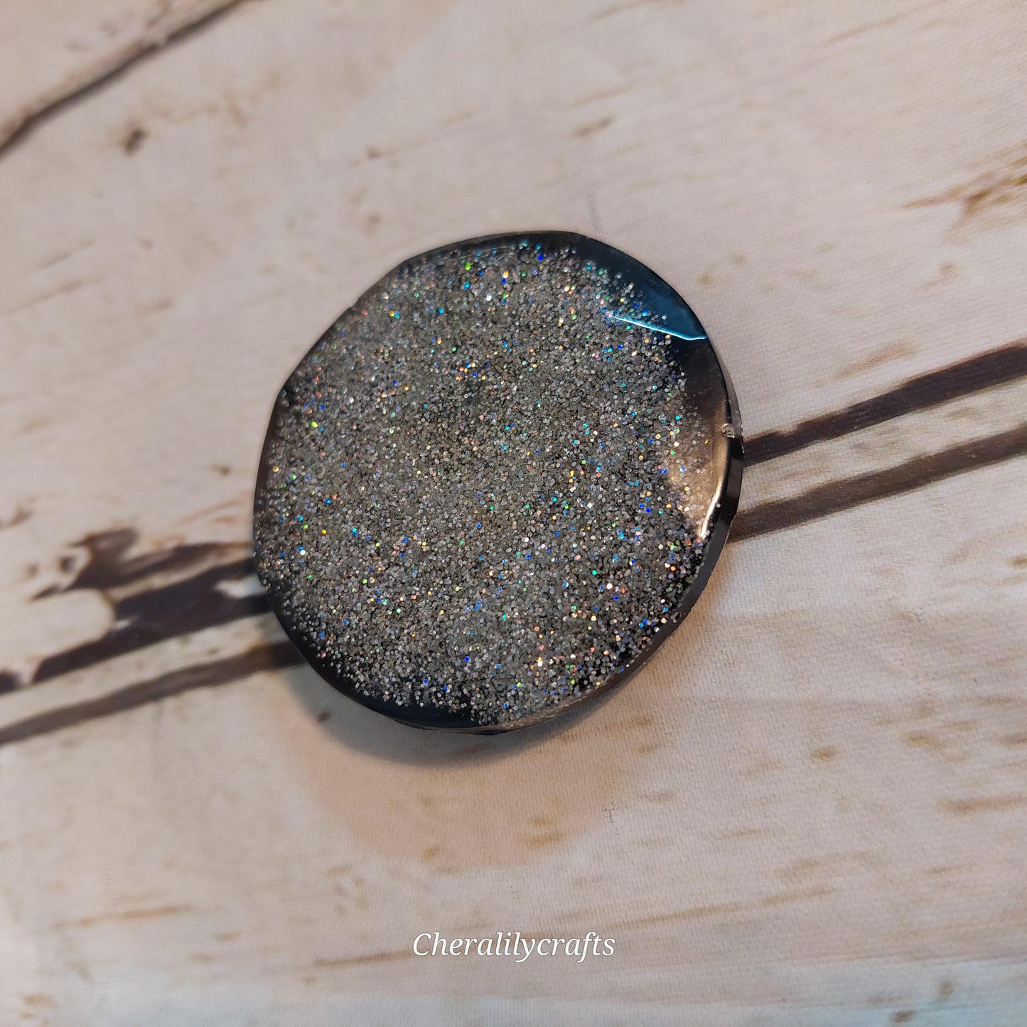 Glitter Round Faceted Magnet