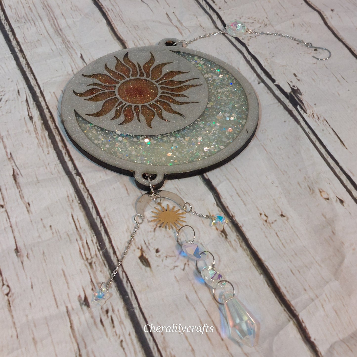 Sun/Moon Suncatcher w/ crystals