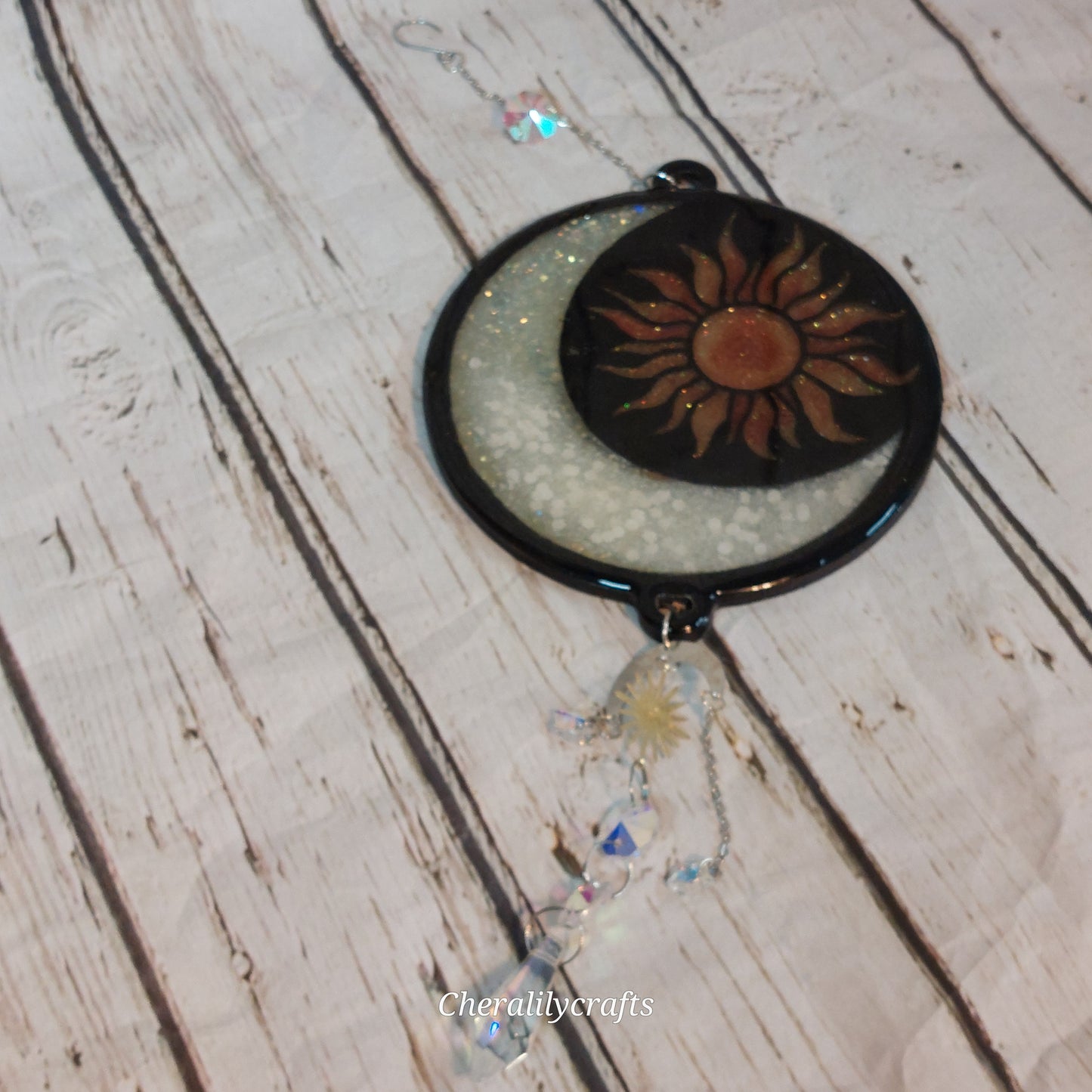 Sun/Moon Suncatcher w/ crystals