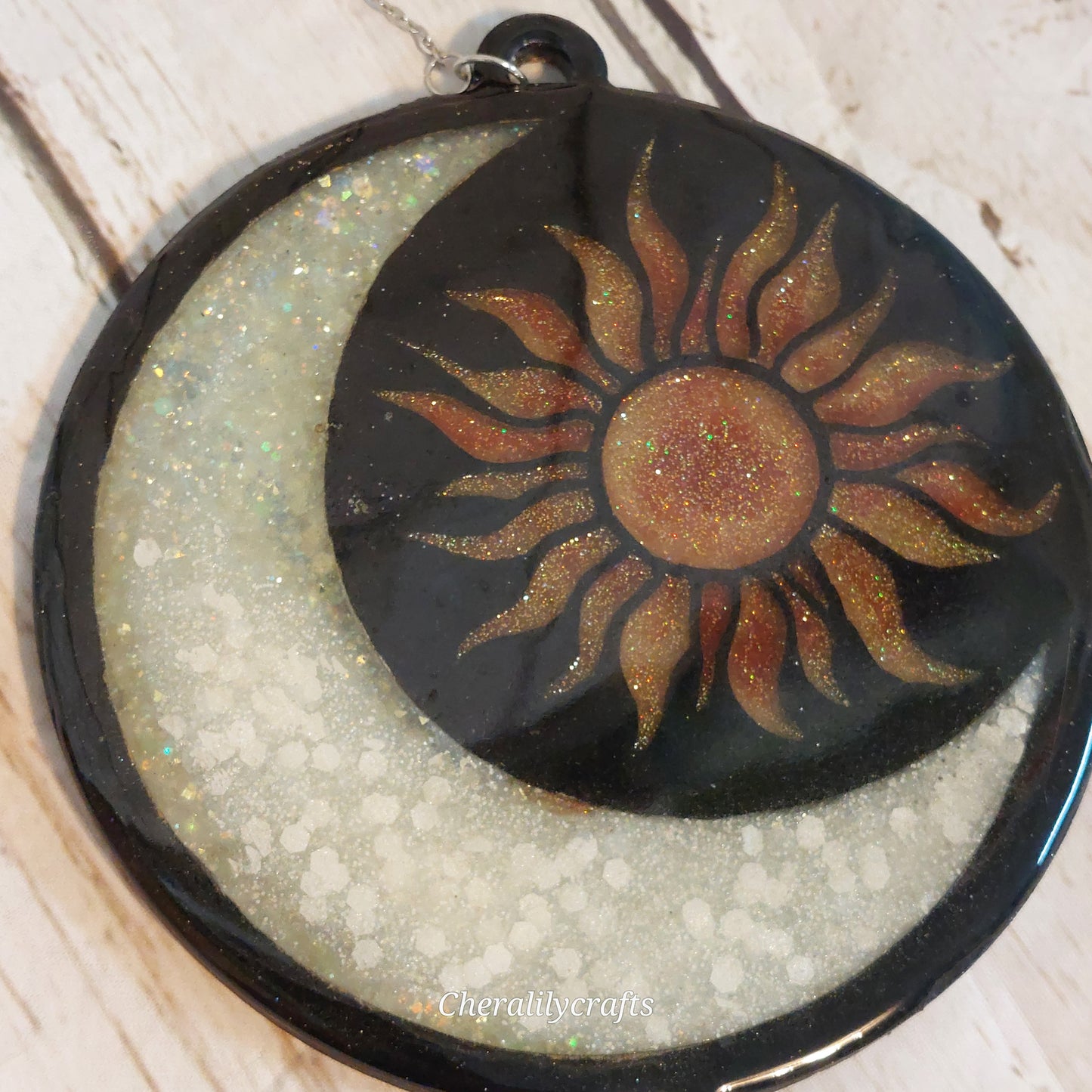 Sun/Moon Suncatcher w/ crystals