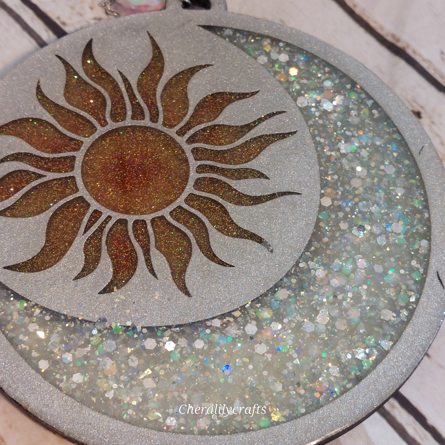 Sun/Moon Suncatcher w/ crystals