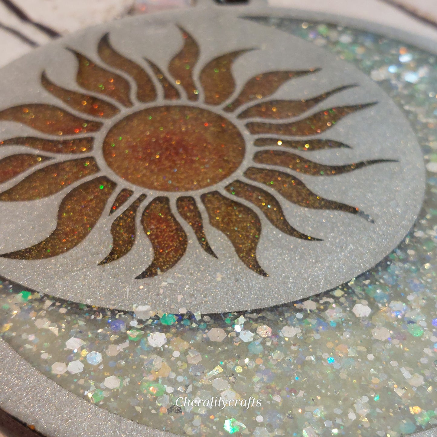 Sun/Moon Suncatcher w/ crystals