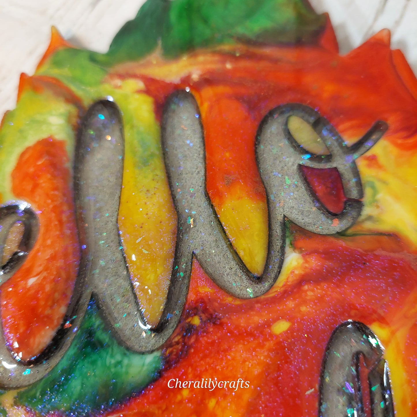 Hello Fall Wood/Resin Decor-Short Stem