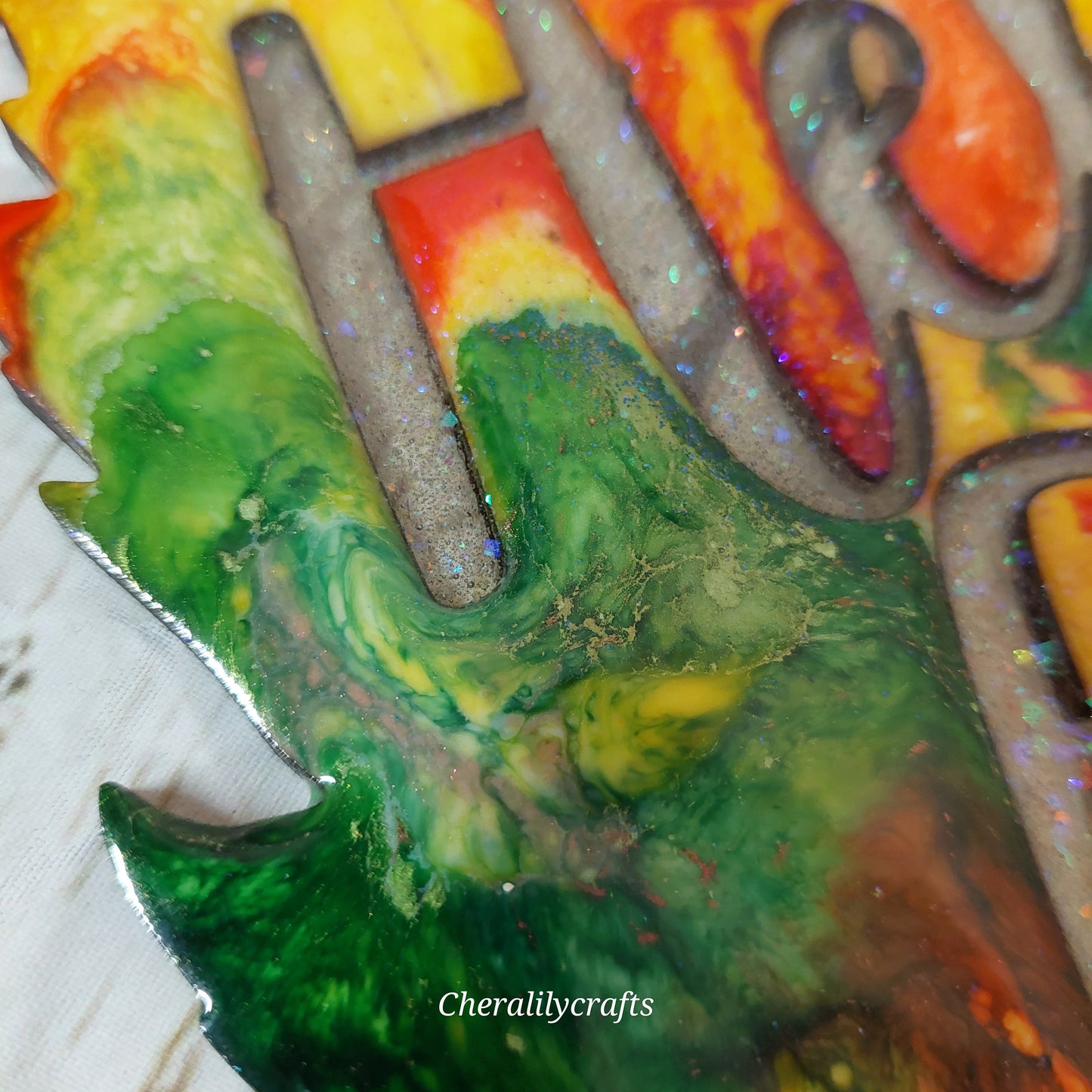 Hello Fall Wood/Resin Decor-Short Stem