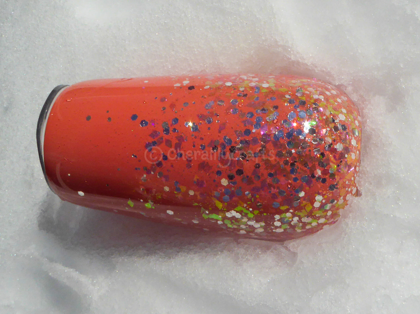 Coral Glitter Champagne Glass