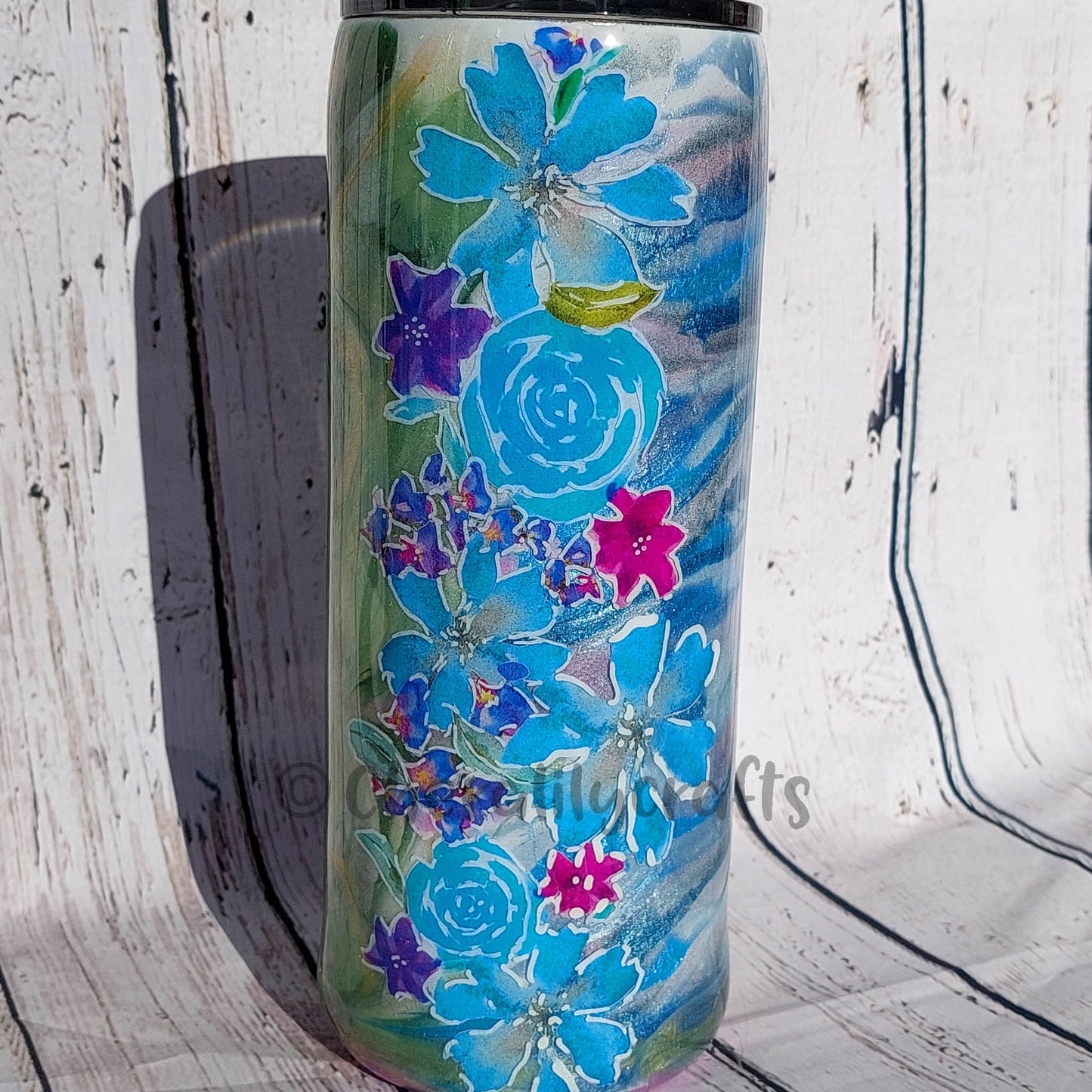 30 oz Floral Mica Swirl Tumbler