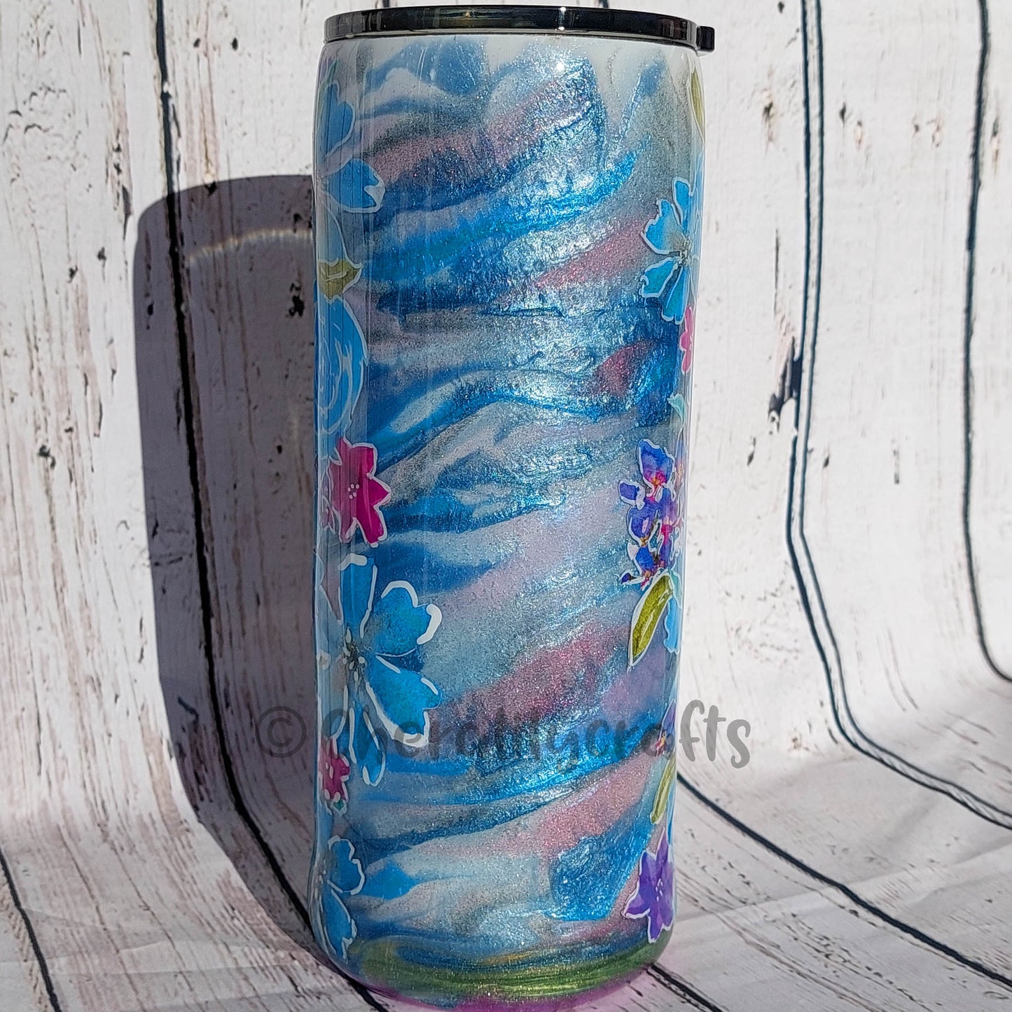 30 oz Floral Mica Swirl Tumbler