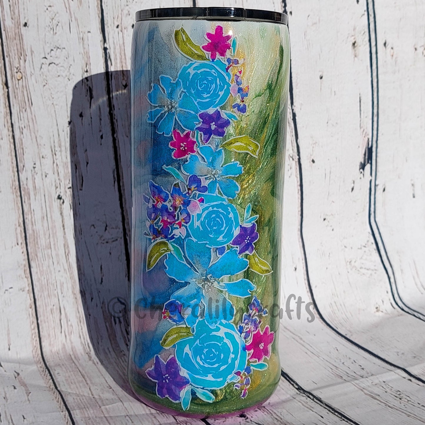 30 oz Floral Mica Swirl Tumbler