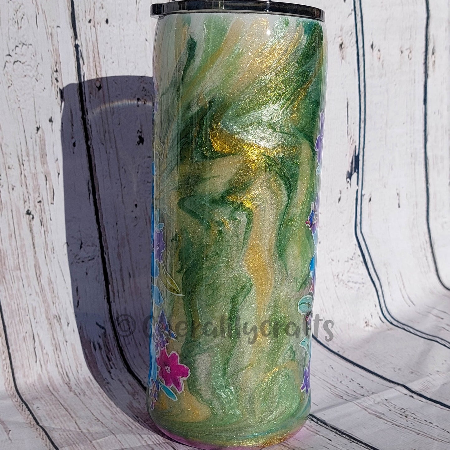 30 oz Floral Mica Swirl Tumbler