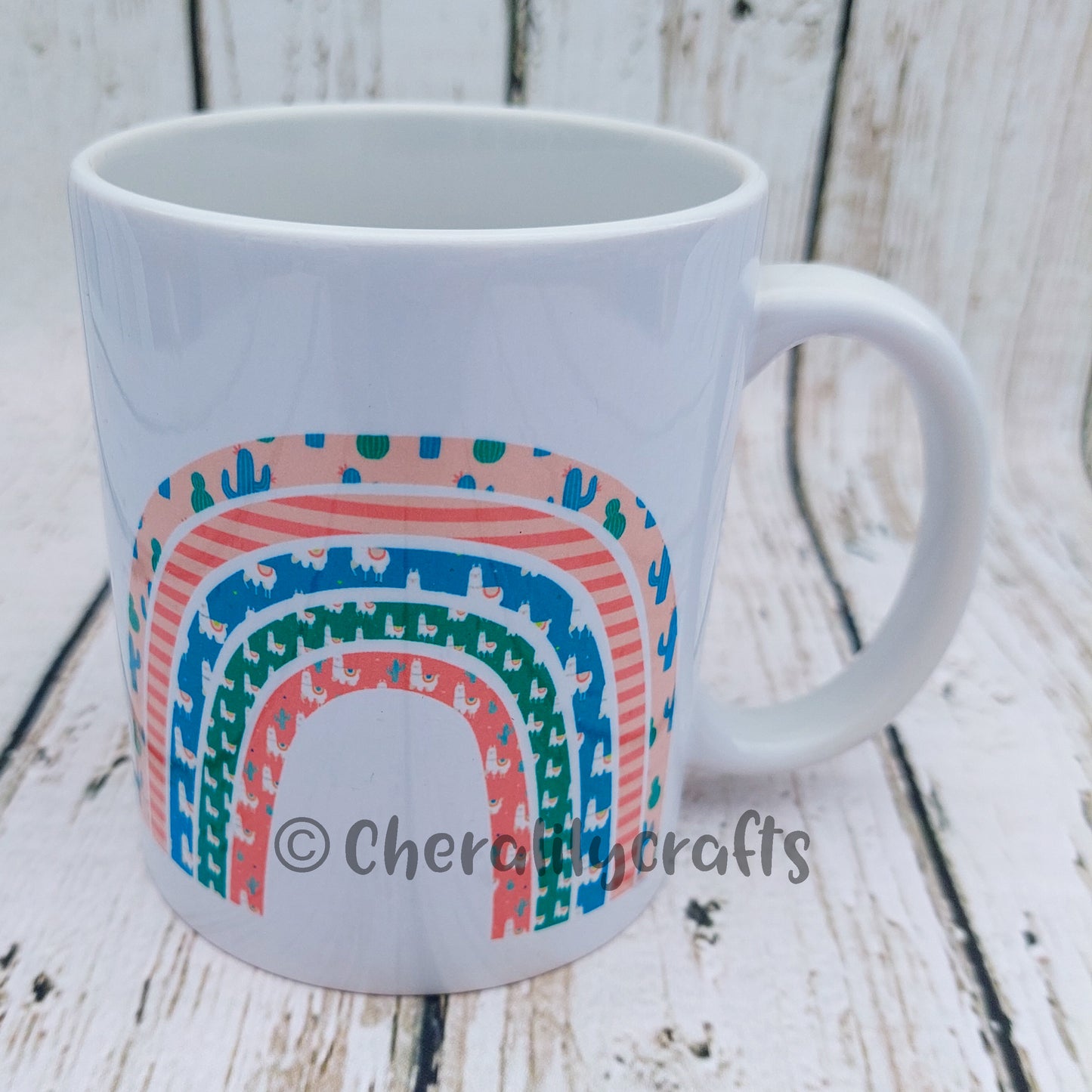 11.8 oz Llama Rainbow Mug