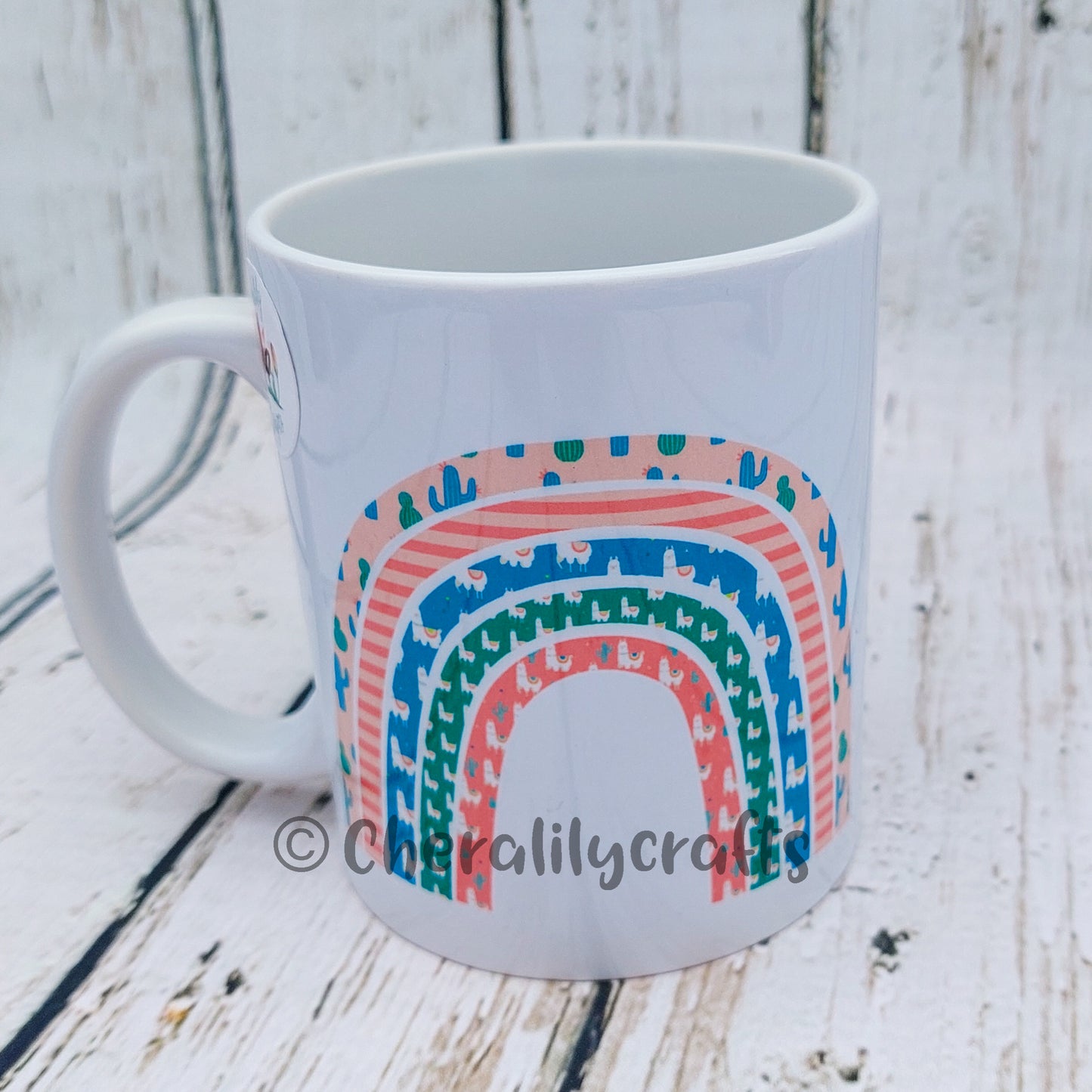 11.8 oz Llama Rainbow Mug