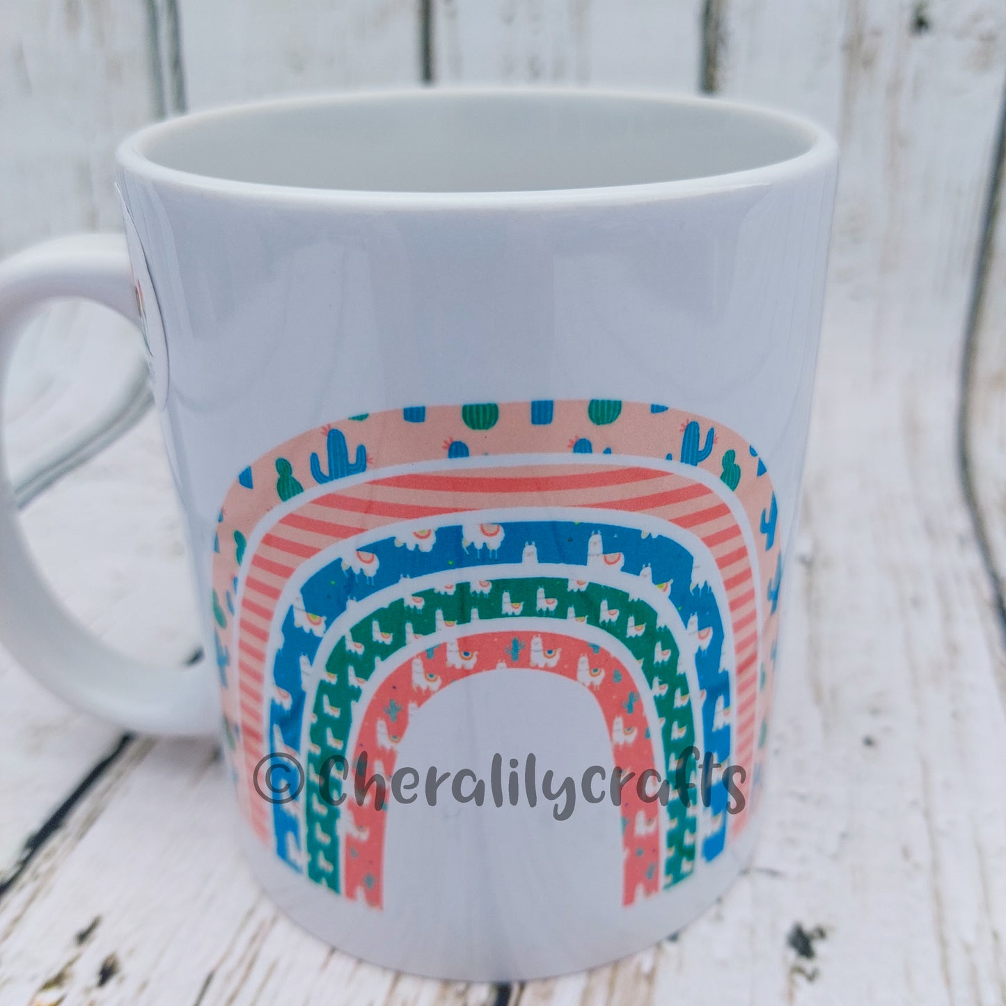 11.8 oz Llama Rainbow Mug