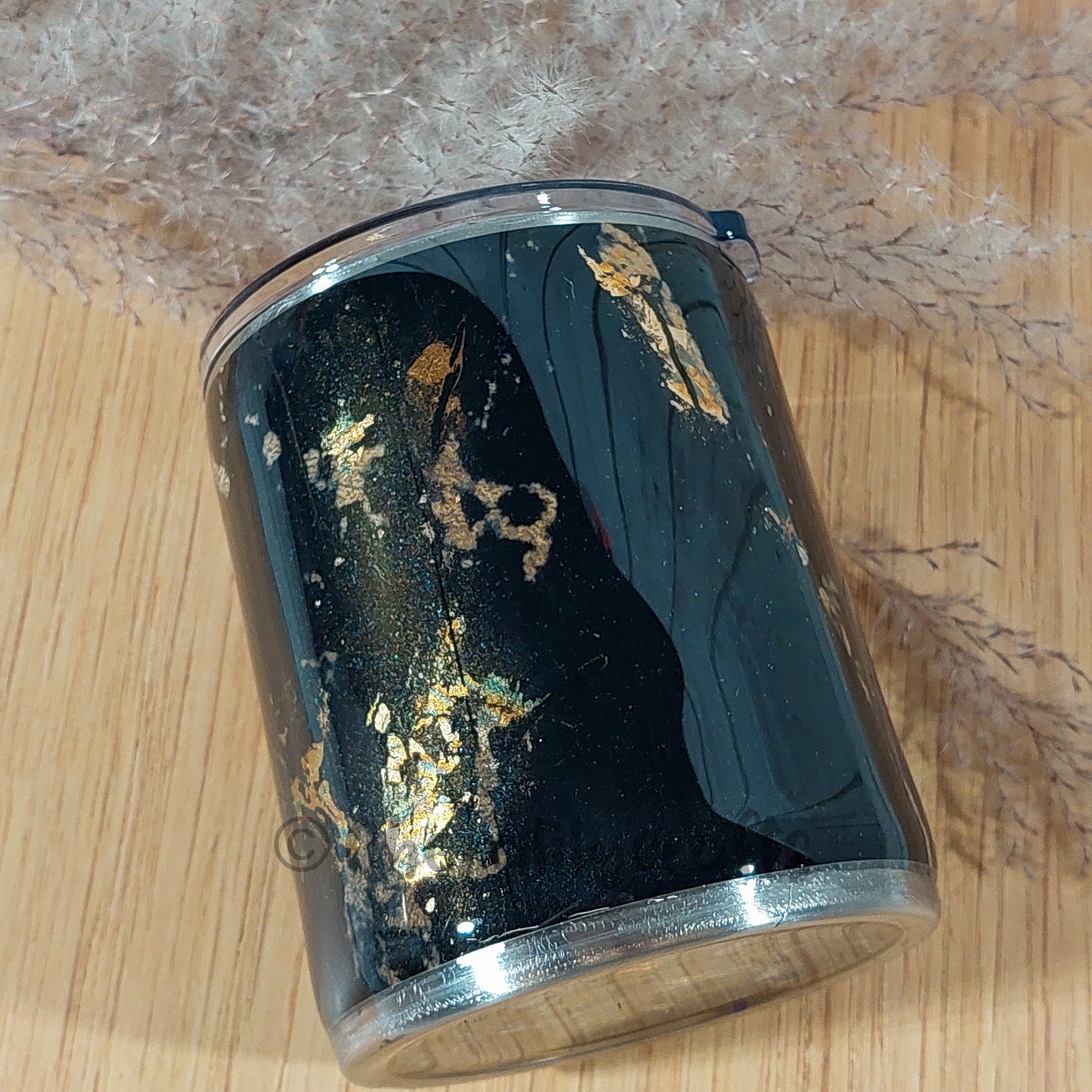 12oz Black/Gold Marble Shorty Tumbler