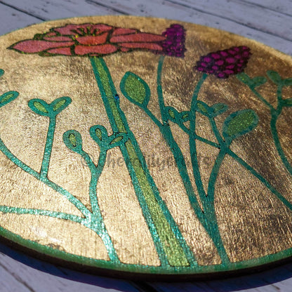Spring Flowers Wood/Resin Decor