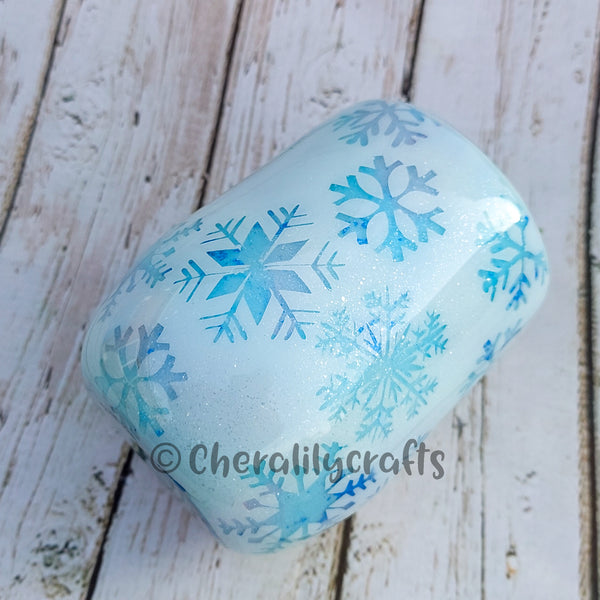 12oz Snowflake Wine Tumbler